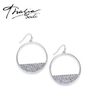 𝅺nwt Thalia Sodi Fish Hook Silver Metal Earrings